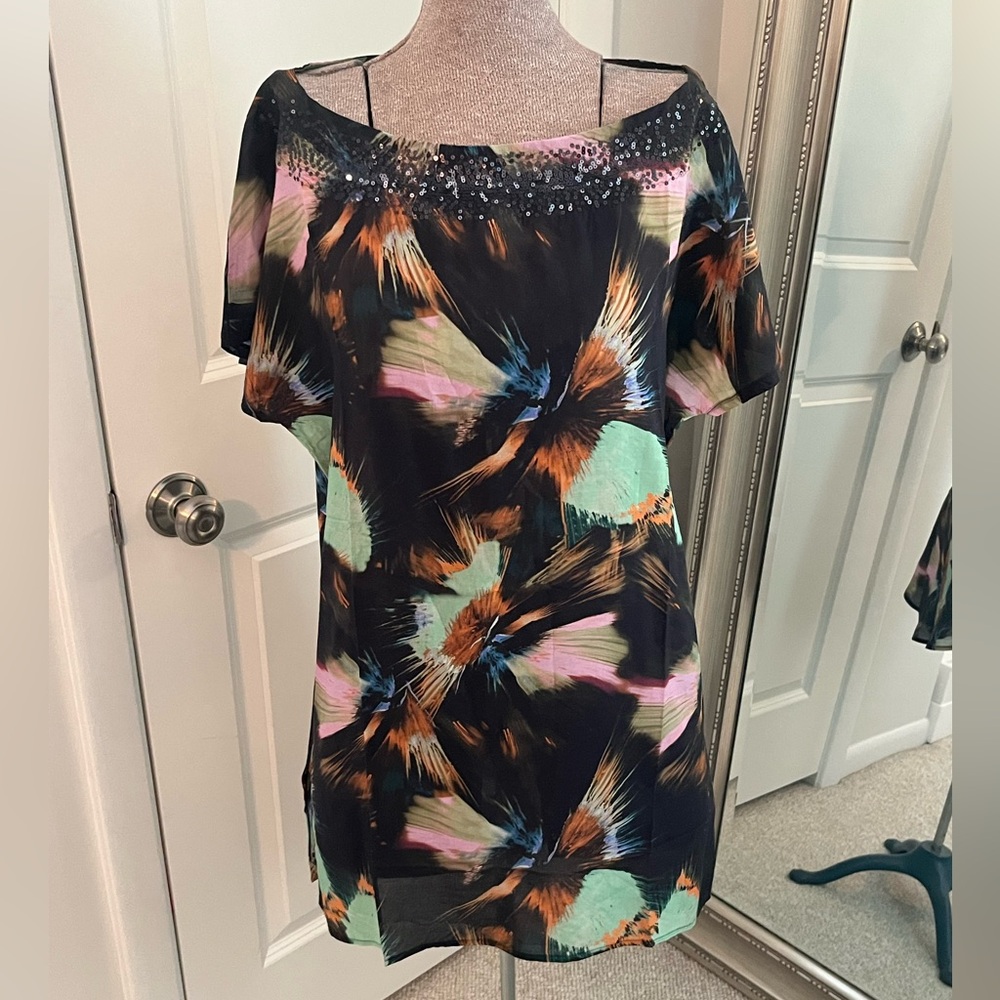 La Perla Black and Multicolor Mini Dress